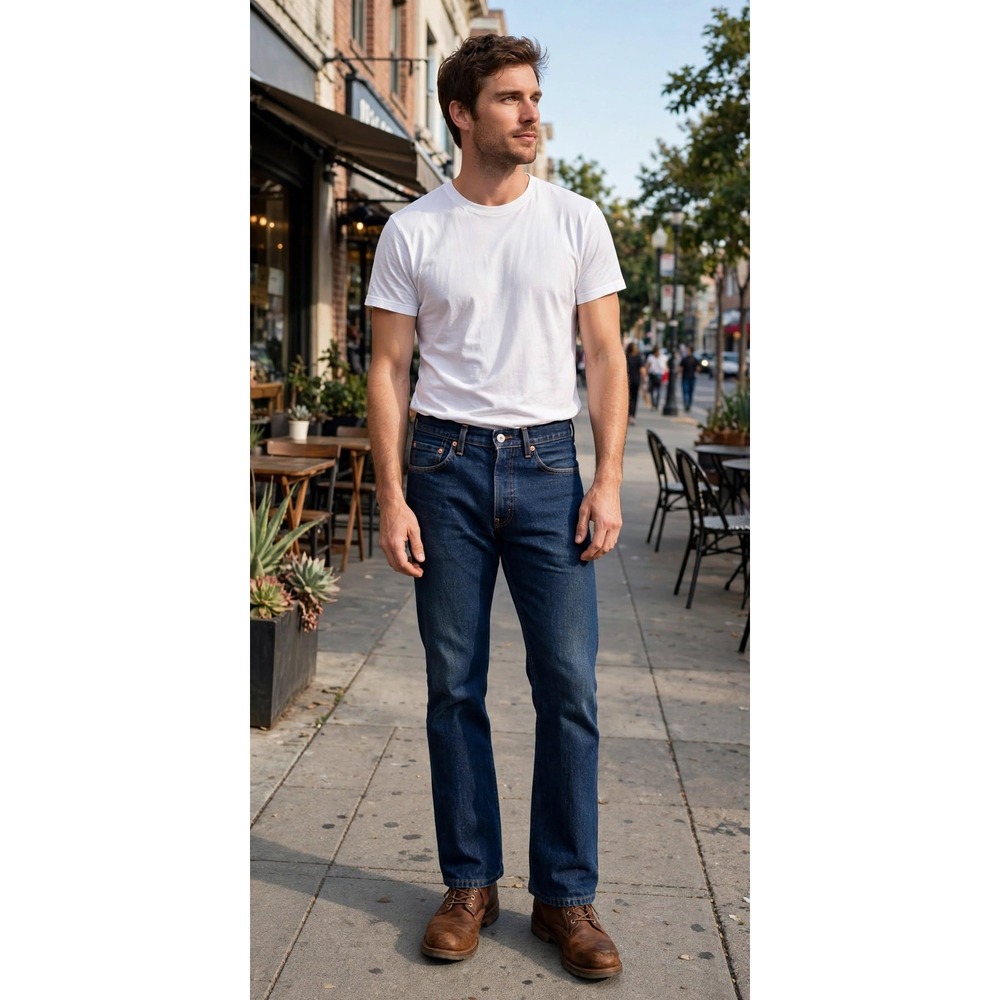 Vtg Levi's Mens W34 L34 517 Bootcut Jeans 90s Orange Tab Blue Western Denim